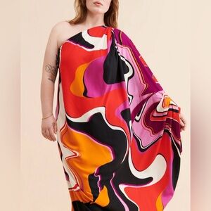 Eloquii One-Shoulder Kaftan Dress NWT